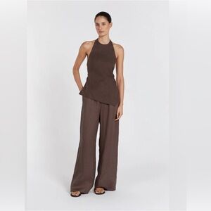Abercrombie Linen Blend Ultra Wide Leg Pant